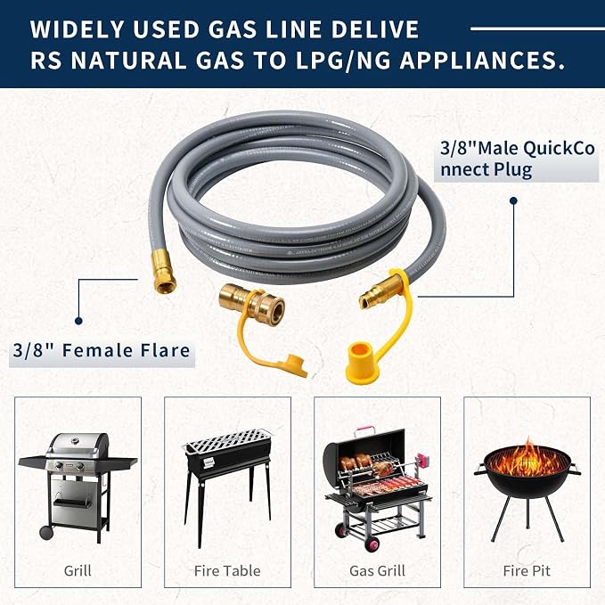ABYDA 24 Feet 3/8" ID Natural Gas Grill Hose - Image 4