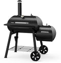 Brand-Man Charcoal Grill Offset Smoker, Heavy-Duty Barrel BBQ Grill Smoker Combo by Brand-ManGrills