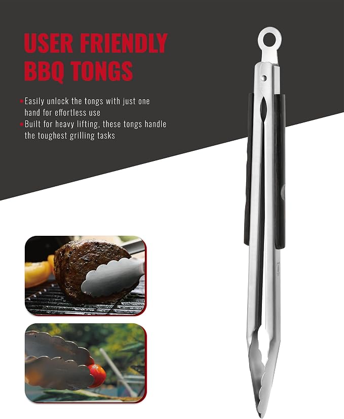 Stainless Steel BBQ Tool Set | Dark-Dyed Wood Handles | Heavy Duty Grilling - Image 5