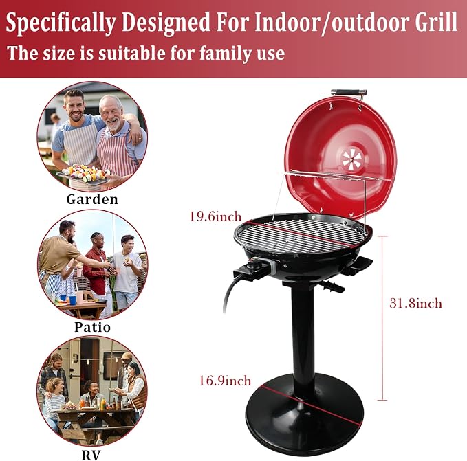 Electric BBQ Grill Techwood 15-Serving Indoor/Outdoor Electric Grill - Image 5
