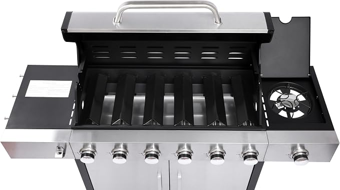 6-Burner Gas Grill with Side Burner, 65850 BTU Outdoor BBQ Grill, 620 sq in - Image 8