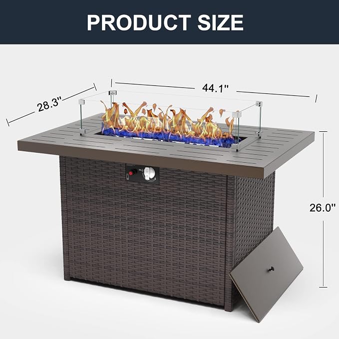 44 Inch Propane Gas Fire Pits Table - Image 7