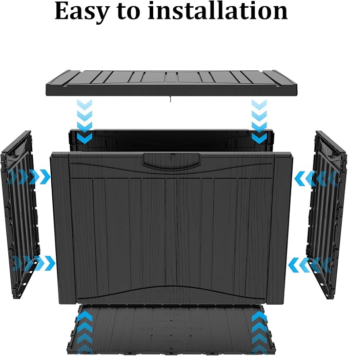 50 Gallon Outdoor Storage Box Waterproof Lockable Resin Deck Box Large - Image 5