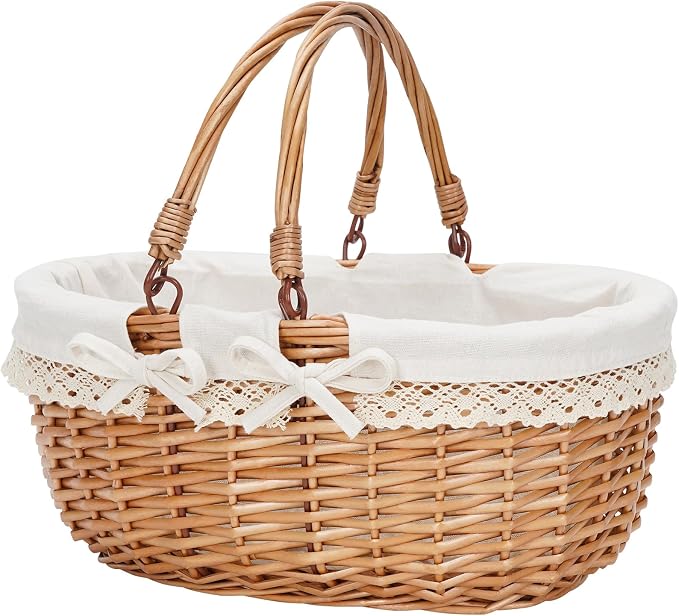 G GOOD GAIN Oval Picnic Basket by GGOODGAIN