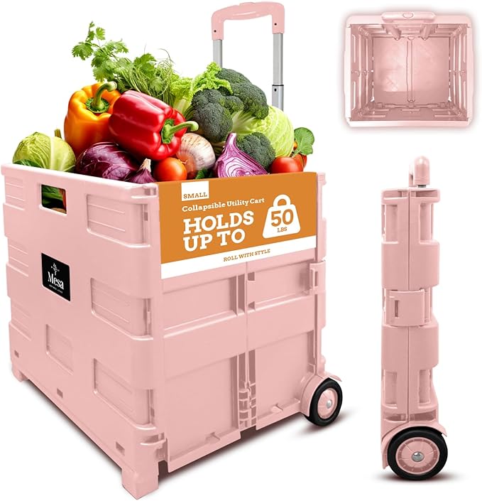 Inspired Living Ultra-Slim Rolling Collapsible Storage Pack-N-Roll Utility-carts by Inspired+Living
