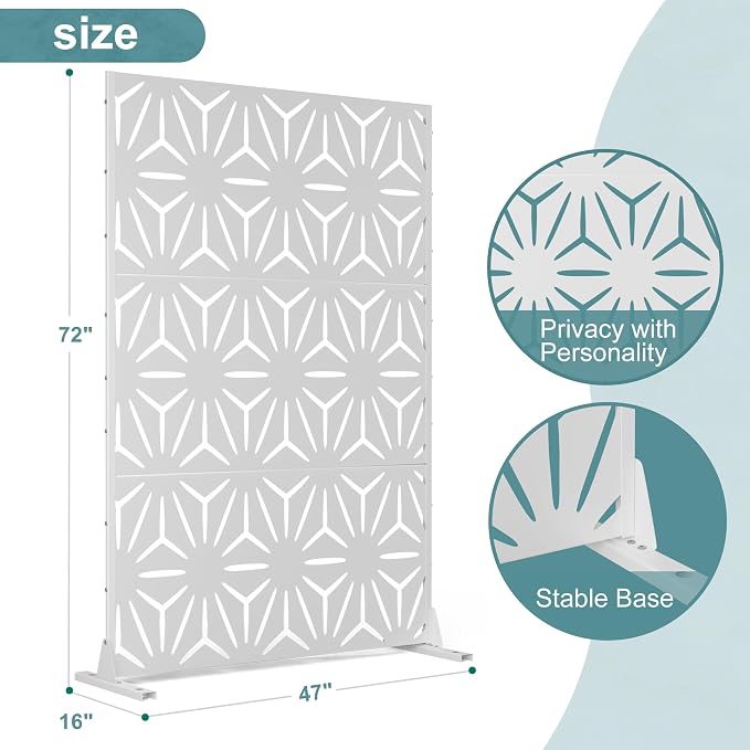 Metal Privacy Screen Outdoor Freestanding Privacy Wall Panels and Decorative - Image 2