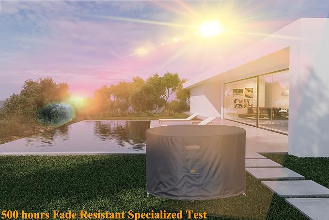 Fire Pit Cover 600D Heavy Duty Waterproof Fabric - Image 5