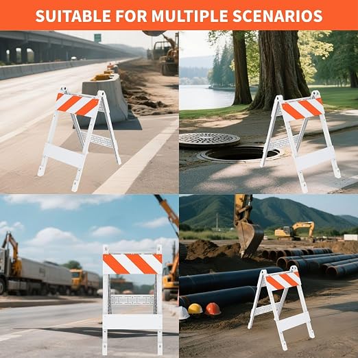 Type I Foldable Traffic Barricade, 1 Pack Folding Road Safety Sign - Image 7