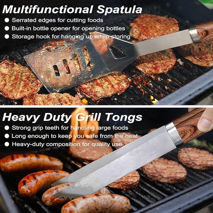 POLIGO 22PCS Heavy Duty BBQ Grill Accessories Set, Non-Slip Grill Tools - Image 4