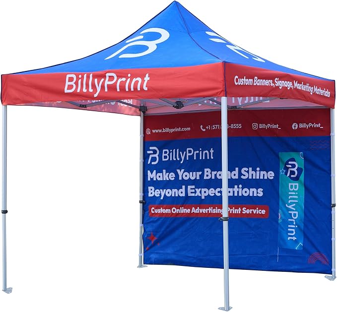 Custom Canopy Tent Top with Logo 10x10 | Pop Up Vendor Tent by BillyPrint