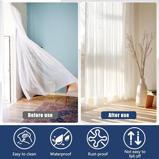 16 Pcs Outdoor Curtain Weights, 8 Pairs Upgrade to Heavier Magnetic Drapery - Image 3