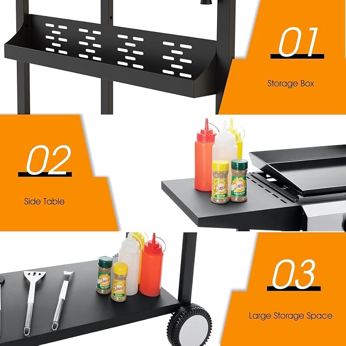 4 Burner Flat Top Grill, 30 Inch Stainless Steel Tabletop Portable Propane - Image 6