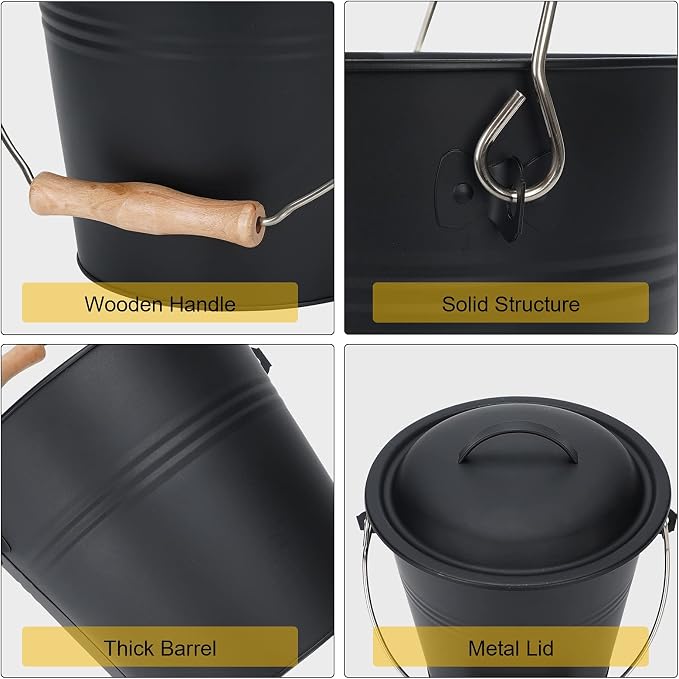 1.5-Gallon Metal Ash Bucket - Image 3