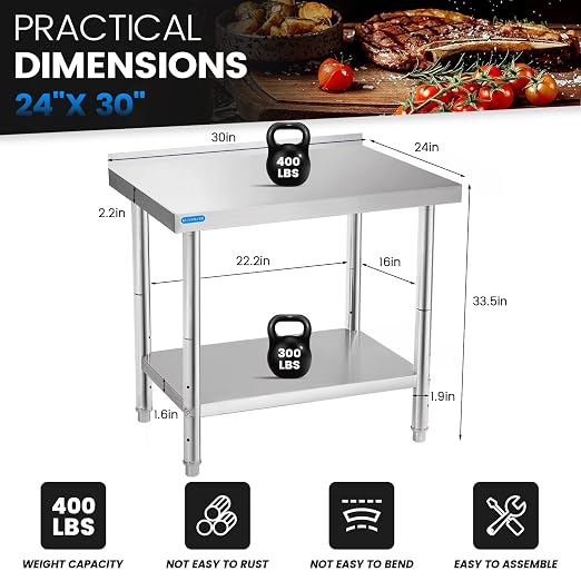Stainless Steel Table for Prep & Work - Image 2