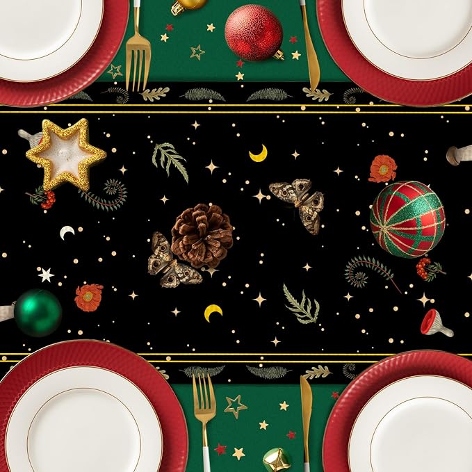 Moth Burlap Table Runner Seasonal Spring Fall Kitchen Dining Linen Table - Image 5