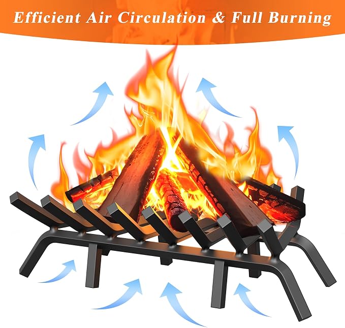 Fireplace Grate 30 Inch with 8 Support Legs, Solid Steel Heavy Duty Fireplace - Image 9