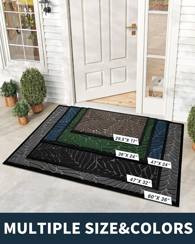 Yimobra Front Door Mat Outdoor Indoor, 29.5x17 All-Season Waterproof Door Mat - Image 2