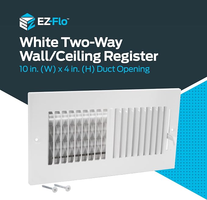 EZ-FLO 10 x 4 Inch White Air Vent Cover - Image 2
