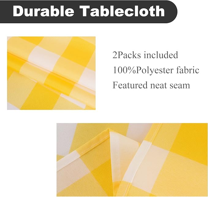 Cupuamon 2 Pack Waterproof Polyester Fabic Rectangle Checkered - Image 2