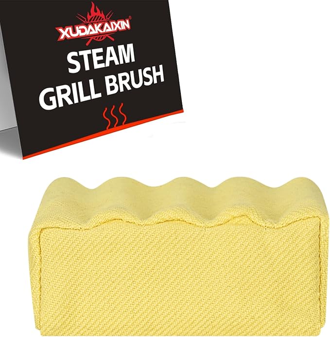 Bristle-Free Steam Cleaning Grill Brush, Unique Wavy Pad Seamless-Fit Cast by XUDAKAIXIN