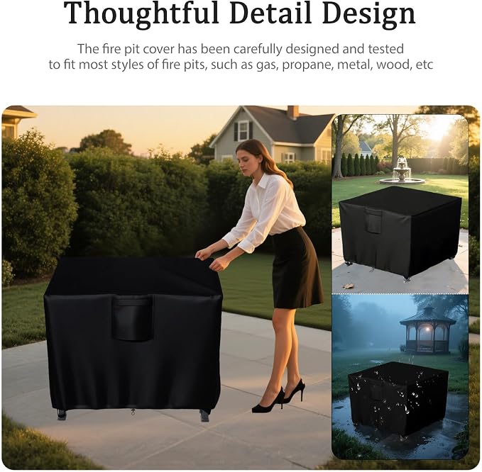 Chinchilla Heavy Duty 32 Inch Square Fire Pit Cover - Image 4