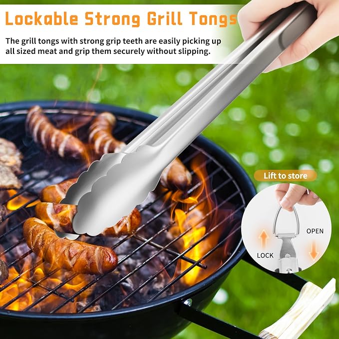 9Pcs Heavy Duty Stainless Steel Grill Accessories, Professional Barbecue - Image 3