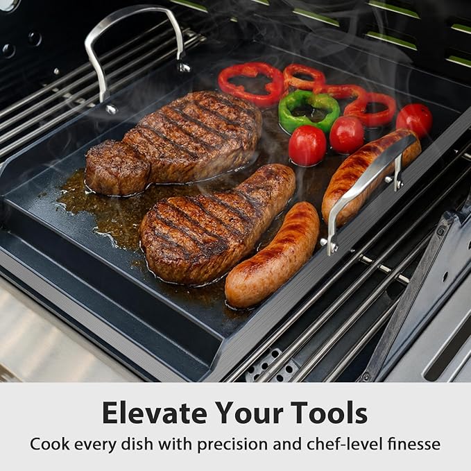Utheer 19.5" x 10" Ceramic Nonstick Stainless Steel Griddle - Image 8