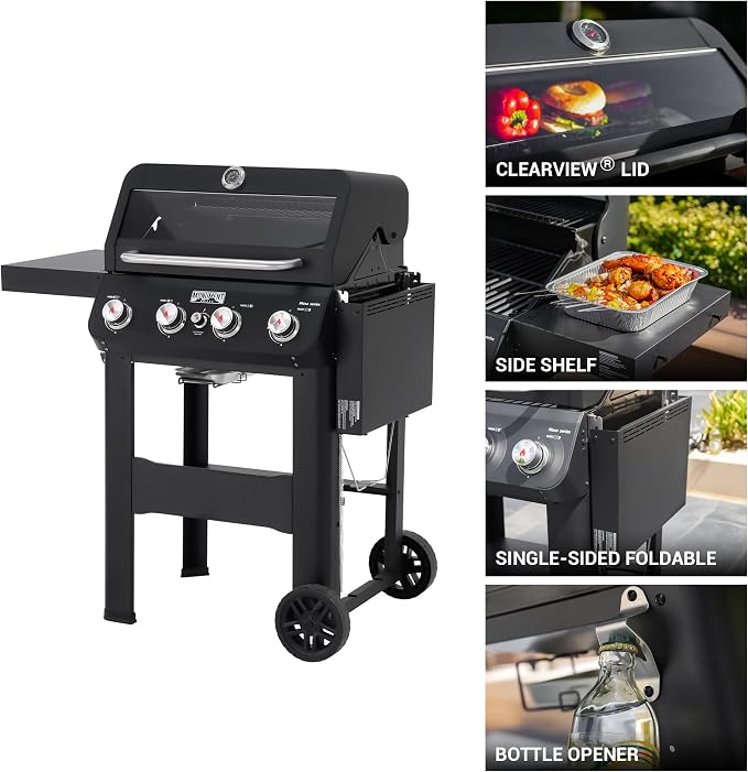 Monument Grills 4-Burner Liquid Propane Gas Grill, Matte Black Stainless Steel - Image 2