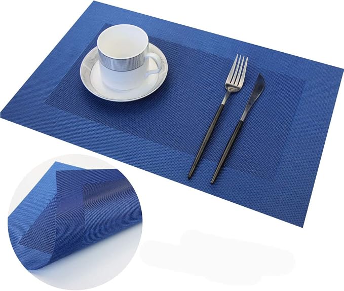Vinyl Placemats Heat-Resistant Table Mats Washable Easy Clean Plastic Placemats - Image 3