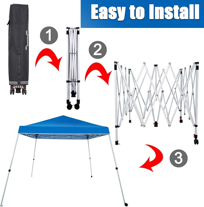 Sunnyglade 10x10 Ft Pop Up Canopy Tent One Button Easy Pop Up Outdoor Instant - Image 4