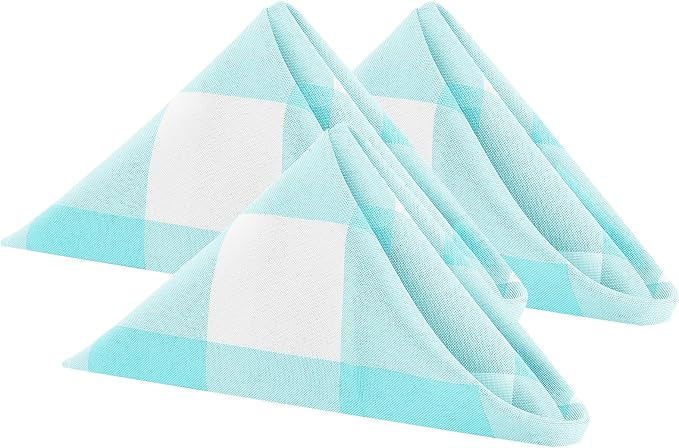Buffalo Plaid Table Napkins Set of 25 Checkered Cloth Napkins 17x17 inch by Cupuamon
