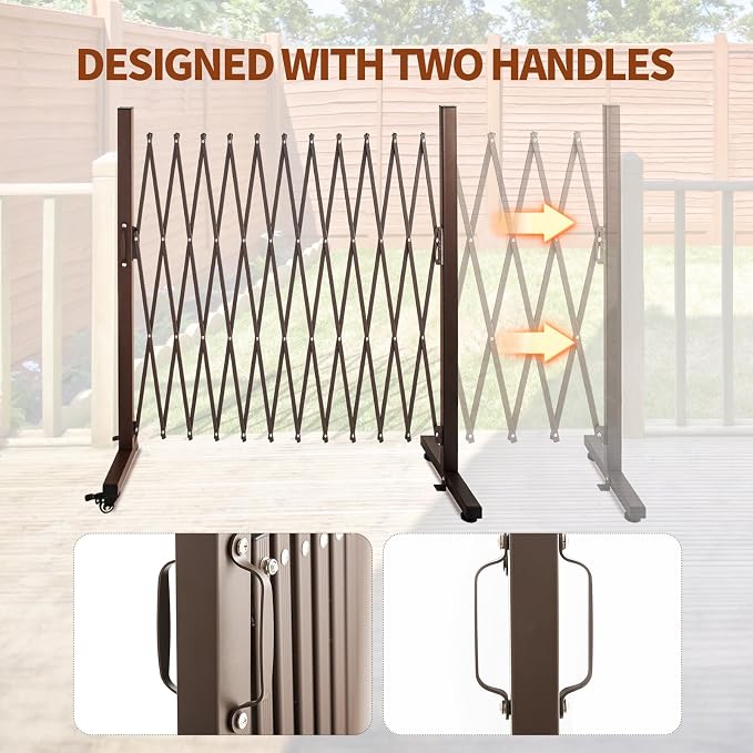 TECSPACE Aluminum Expandable Garden Fence, Portable Barricade Gate - Image 4