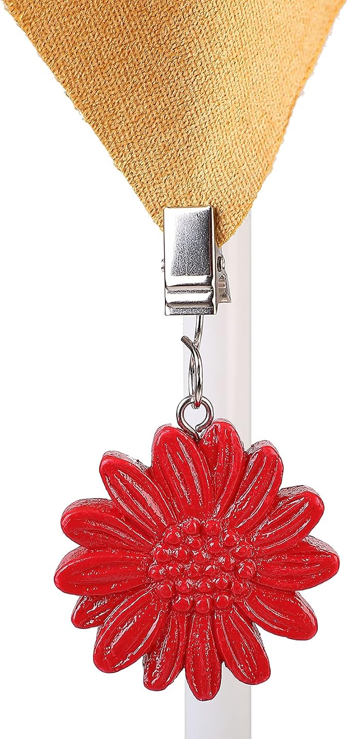 TwoFish Home Set of 4 Colorful Sunflower Resin Tablecloth Weights Clips - Image 3