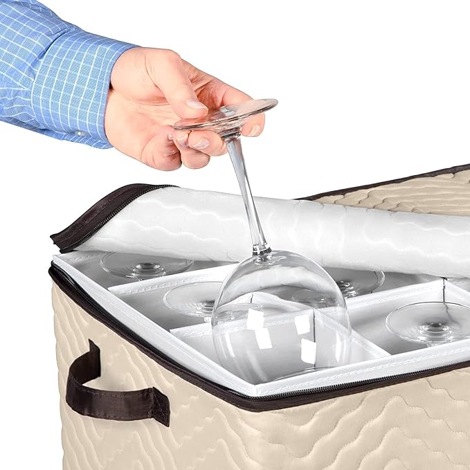Wine Glass Storage Box with Dividers - Image 9