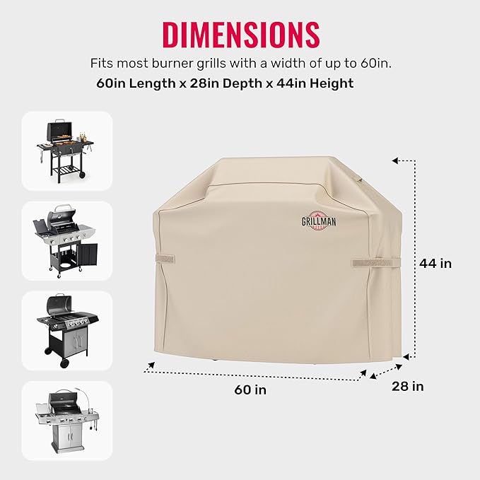 Grillman Grill Cover, BBQ Outdoor Grill Covers, Gas Grills, Waterproof - Image 3
