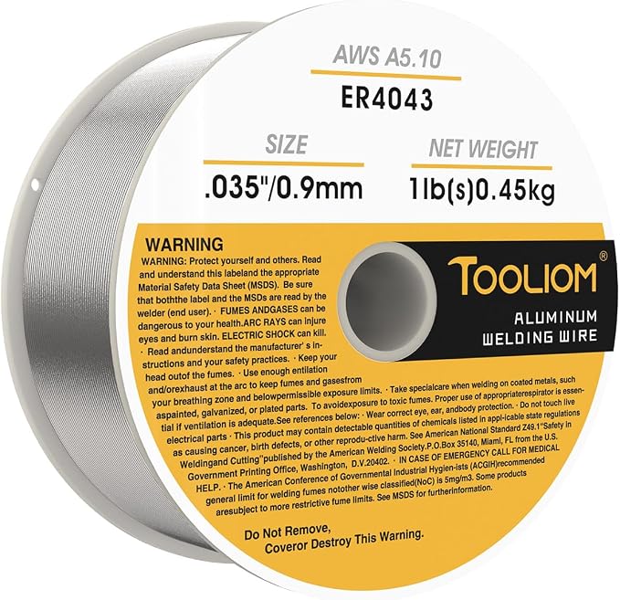 TOOLIOM ER4043 - .035" Welding Wire MIG Aluminum 0.9 mm Welding Wire - 1lb Spool by TOOLIOM