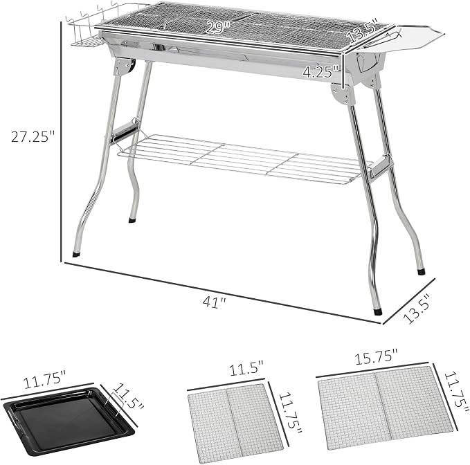 Folding Charcoal BBQ Grill - Image 6