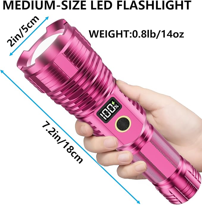 Flashlights High Lumens Rechargeable, LED Super Bright Flash Light Long Beam - Image 6