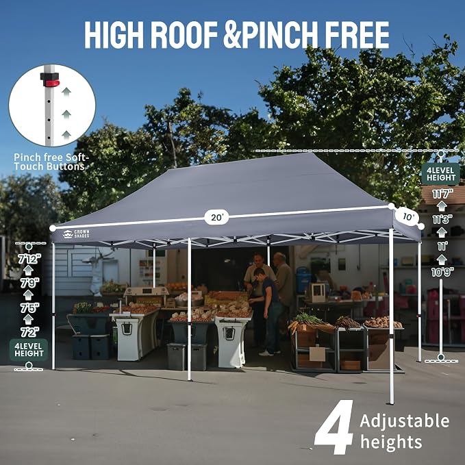 CROWN SHADES 10x20 Pop Up Canopy Tent - Image 2