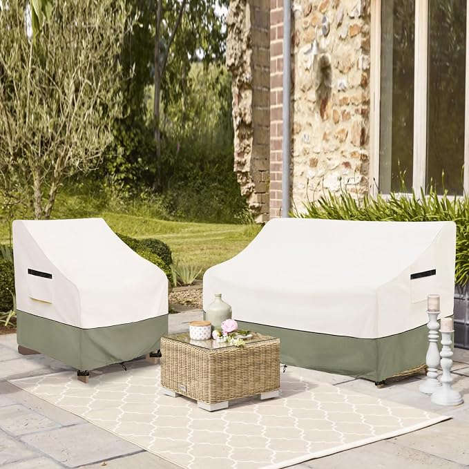 2-Seater Patio Sofa Cover, 58 W x 32.5 D x 31 H Inches Outdoor Couch Cover - Image 7