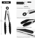 Kitchen Tongs with Silicone Tips, Locking Design, 600°F Heat Resistant