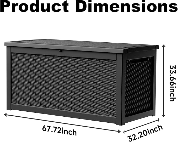 310 Gallon Lockable Outdoor Storage Box – Waterproof Resin Deck Box - Image 2