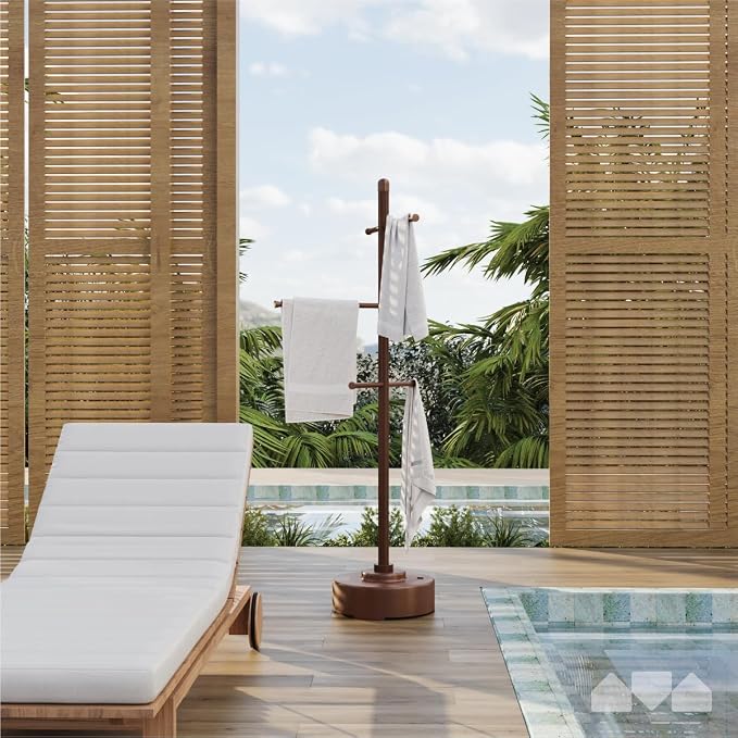 Milliard Pool Towel Rack Outdoor Freestanding Spa Towel Tree, Made from Weather - Image 5