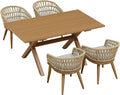PURPLE LEAF 5 Pieces Outdoor Dining Set All-Weather PE Rattan Patio Furniture by PURPLELEAF