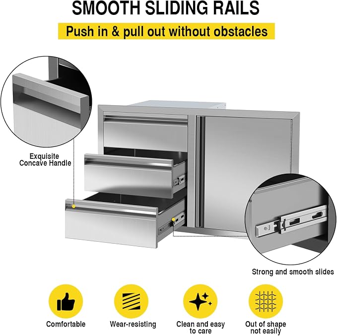 Outdoor Kitchen Drawer Combo, BBQ Access Door Drawers Combo - Image 4