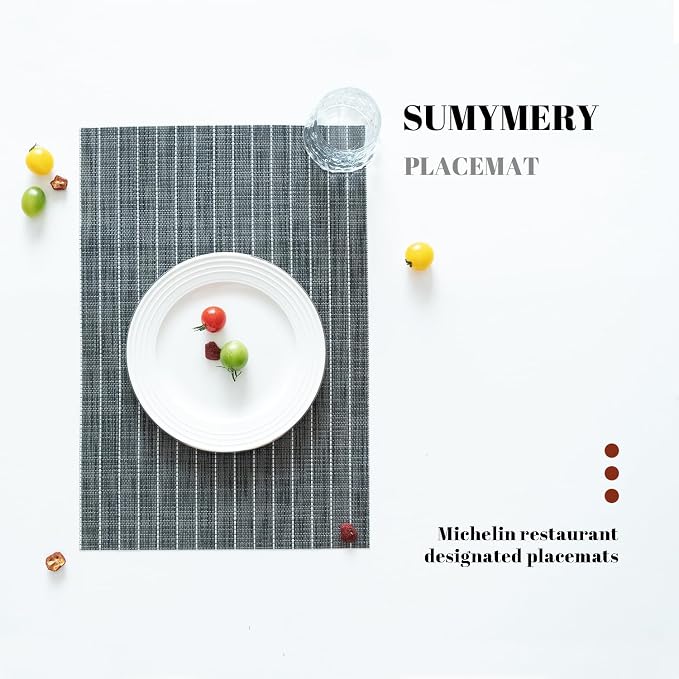 Placemats Set of 4 Vinyl/Plastic Woven Place Mats - Image 5