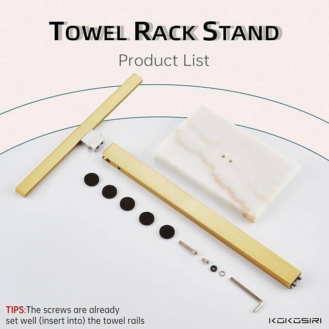 KOKOSIRI Hand Towel Holder Stand Towel Rack - Image 6