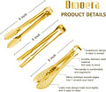 Serving Tongs 12-Piece Set, 5-Inch Gold Stainless Steel Mini Tongs