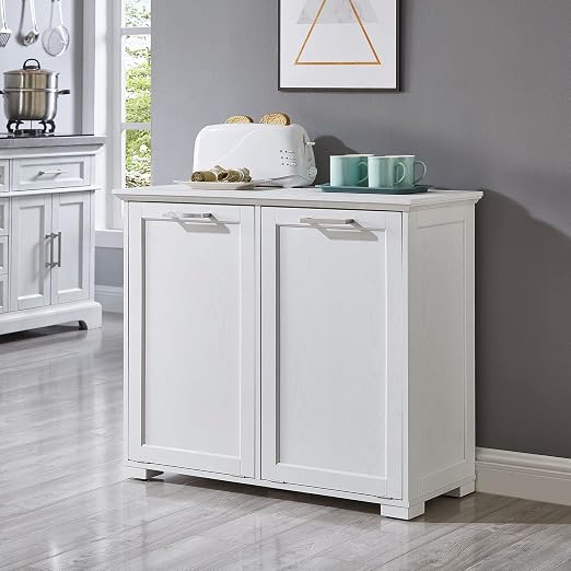 OLD CAPTAIN Double Tilt Out Trash Cabinet, Wooden Kitchen Garbage Can Free - Image 3