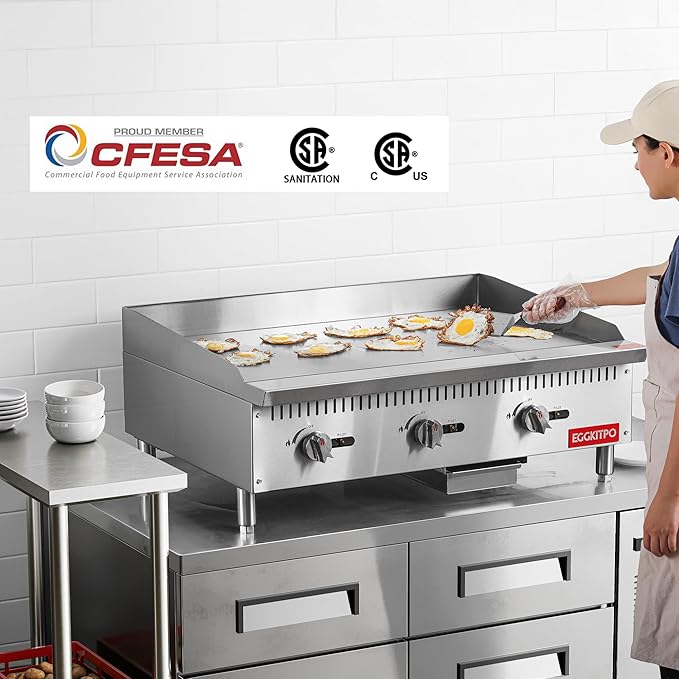EGGKITPO 36 Inch CSA Certified Commercial Propane/Natural Gas Griddle Manual - Image 2
